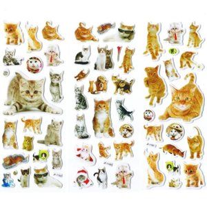 NEW SMALL PUFFY VINYL STICKERS CATS KITTENS FELINE